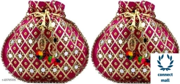 Women's Rajasthani Traditional Potli Bag - Red
